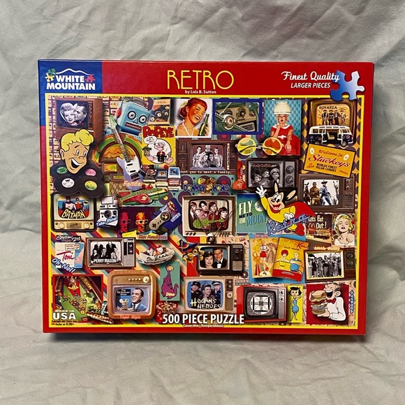 White Mountain 500 Piece Puzzle- Retro - Picture 2 of 2